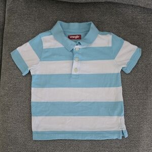 Wrangler Blue and White Striped Kids Polo Shirt